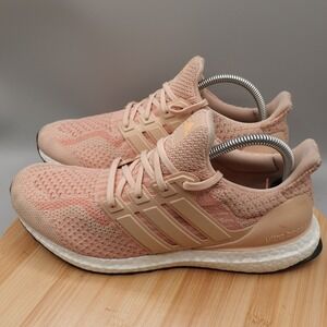 Adidas Shoes Womens 10 Ultraboost Running Peach Pink Knit Sneakers FZ3977 Flaw